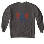 Grilling on the Beach - Lobsters, a Pepper Comfort Colors Crewneck Sweatshirt (back-view)