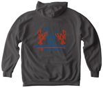 Grilling on the Beach - Lobsters, a Pepper Comfort Colors Pullover Hoodie (back-view)