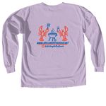 Grilling on the Beach - Lobsters, a Orchid Comfort Colors Long Sleeve Tee (back-view)