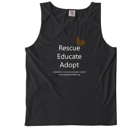 Rescue. Educate. Adopt., a Black Comfort Colors Tank Top