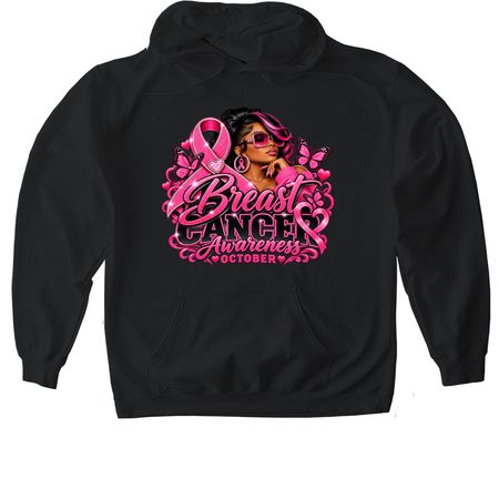 Breast Cancer Awareness 2, a Black Gildan Softstyle Pullover Hoodie