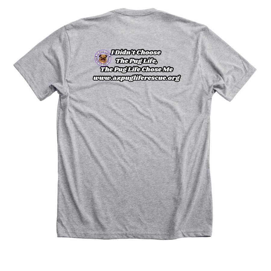 Az Pug Life Rescue, a Athletic Heather Premium Unisex Tee (back-view)