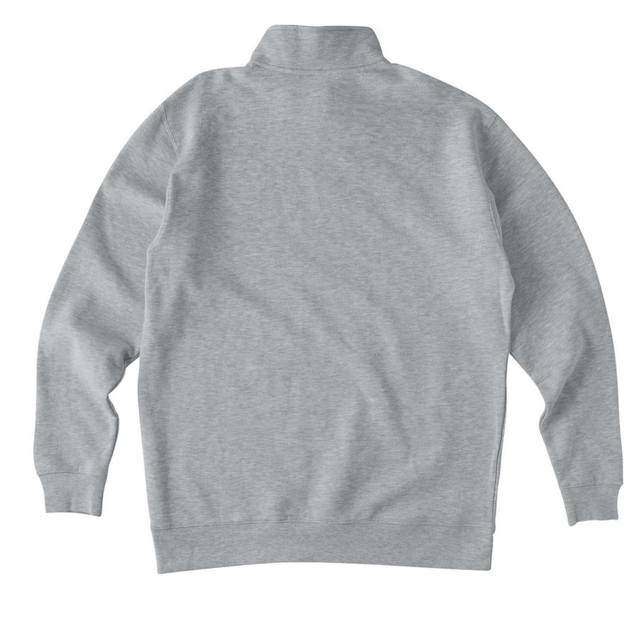 Simple Lions, a Grey Heather Midweight Quarter Zip Pullover (back-view)