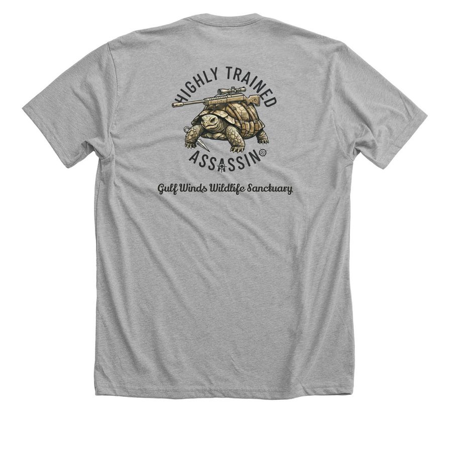 Tortoise&nbsp;, a Athletic Heather Premium Unisex Tee (back-view)