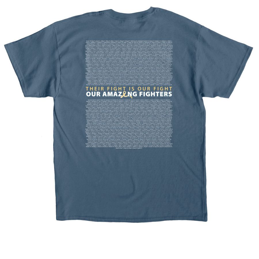 2022 Our Amazing Fighters- Childhood Cancer, a Indigo Blue Classic Unisex Tee (back-view)