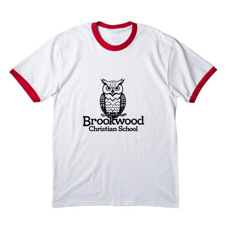 BCS: Owls, a White/ Red Cotton Ringer Tee