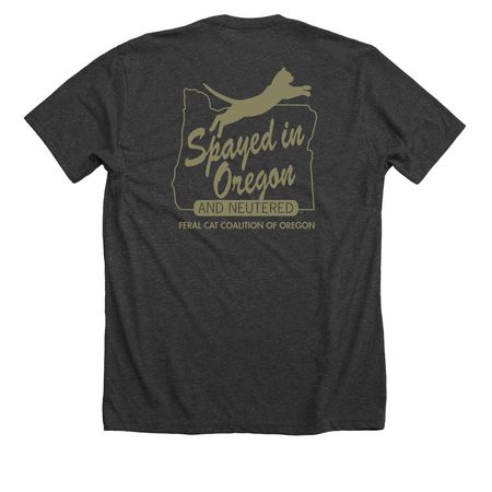 Spayed in Oregon (gold), a Dark Grey Heather Premium Unisex Tee