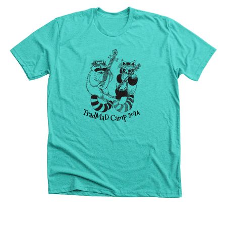 TradMad Camp 2024, a Heather Sea Green Premium Unisex Tee