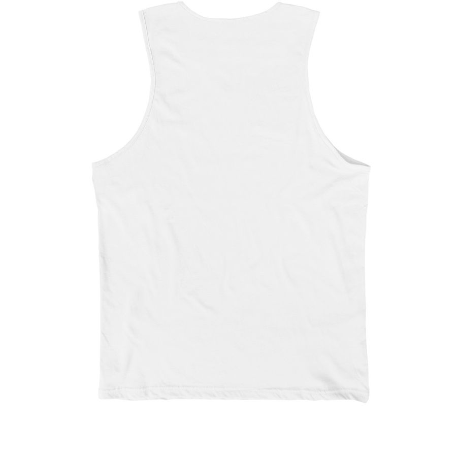 Minimal PsyD Tank, a White Premium Cotton Tank (back-view)