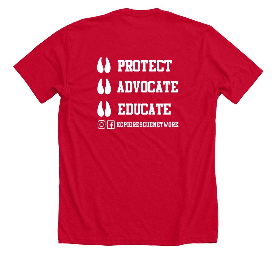 KC Chiefs - KCPRN, a Solid Red Blend Premium Unisex Tee (back-view)