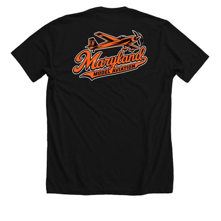 Baltimore O's, a Solid Black Blend Premium Unisex Tee (back-view)