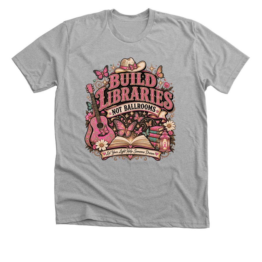 Books, Butterflies & a Brighter Tomorrow, a Athletic Heather Premium Unisex Tee
