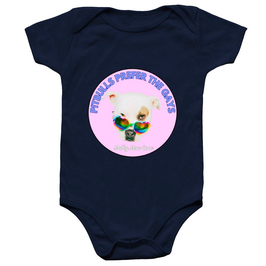MOLLY MOO COW LOVES THE GAYS!, a Navy Infant Onesie