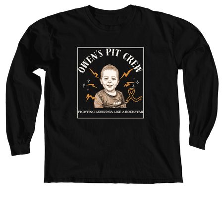 Owen's Pit Crew - Owen's Pic, a Black Comfort Colors Long Sleeve Tee