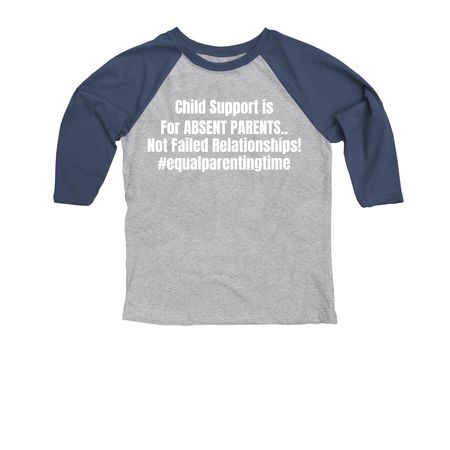 Child Support - Parents, a Midnight Navy and Dark Heather Gray Youth 3/4 Sleeve Baseball Tee