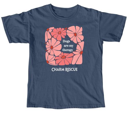 Dogs are my therapy, a Midnight Comfort Colors Unisex Tee