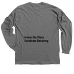 2nd Act, a Charcoal Classic Long Sleeve Tee (back-view)