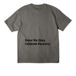 2nd Act, a Asphalt Unisex Heavyweight Tee (back-view)