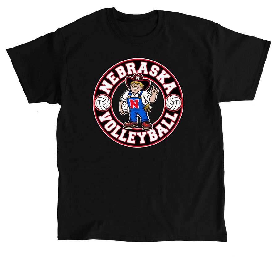 Official Red Herbie Volleyball Circle Tee Neb, a Black Classic Unisex Tee
