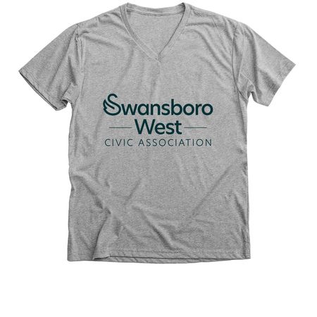 SWCA T-Shirts - Green Logo on Front, a Athletic Heather Premium V-Neck Tee