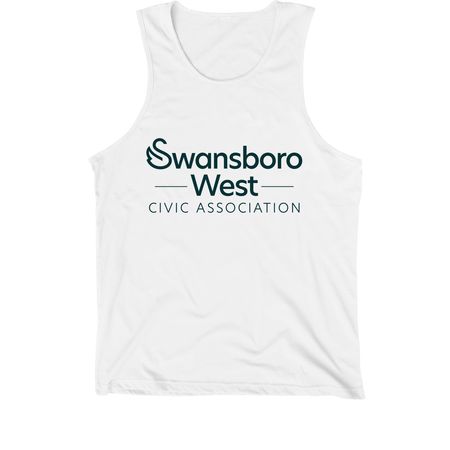 SWCA T-Shirts - Green Logo on Front, a White Premium Cotton Tank