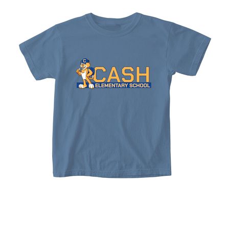 Cash Elementary Spiritwear, a Blue Jean Comfort Colors Youth Tee