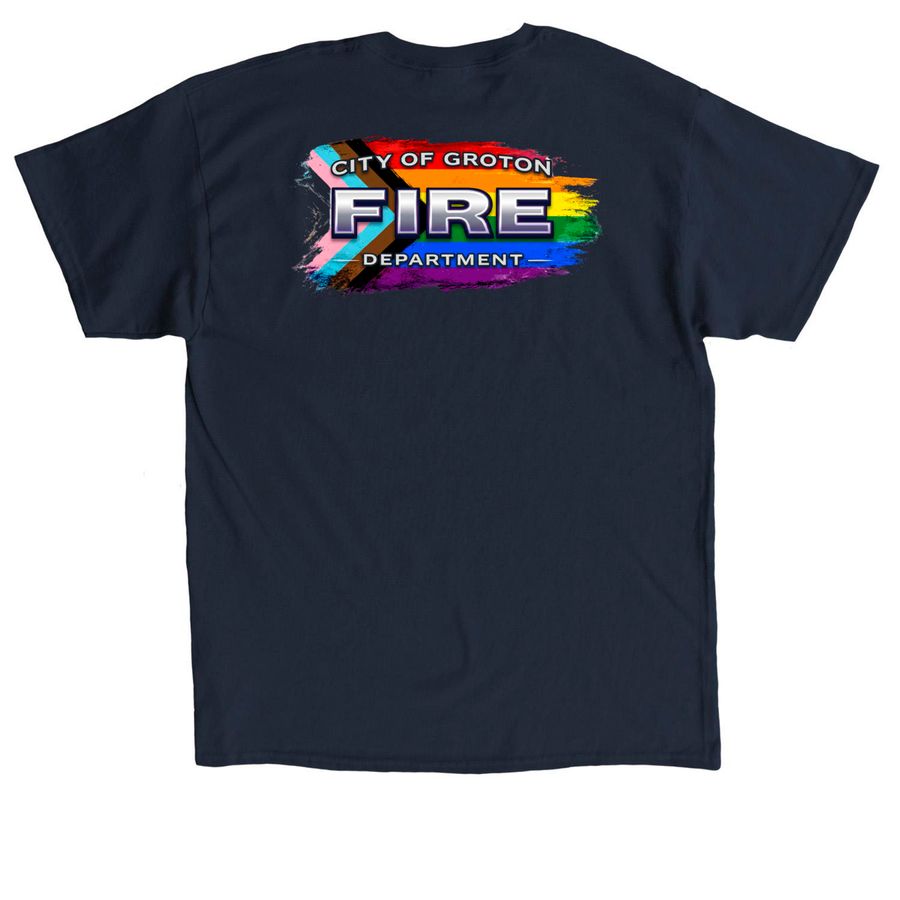 Pride 2026, a Navy Classic Unisex Tee (back-view)