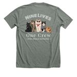 Join the Crew. Save a Life.&nbsp;, a Deep Heather Premium Unisex Tee (back-view)