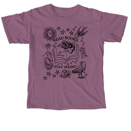 Whimsigoth! Read Books. Be Kind. Stay Weird., a Berry Comfort Colors Unisex Tee