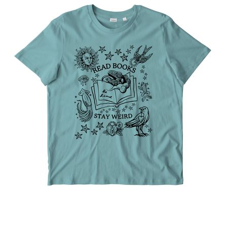 Whimsigoth! Read Books. Be Kind. Stay Weird., a Teal Monstera Stanley/Stella Unisex Crafter Tee