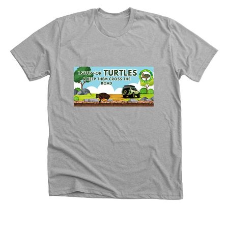 Stop and Help Turtles, a Athletic Heather Premium Unisex Tee