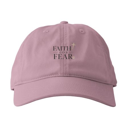 Faith Over Fear Hat ?, a Lilac Haze Printed Eco Baseball Cap