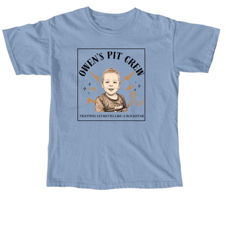 Owen's Pit Crew - Owen's Pic, a Washed Denim Comfort Colors Unisex Tee