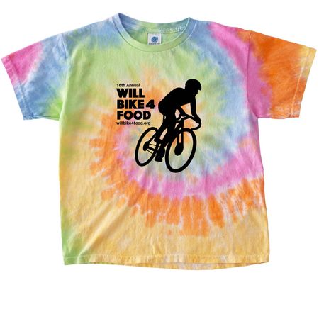 Will Bike 4 Food- Cyclist 2026, a Eternity Youth Tie Dye Tee