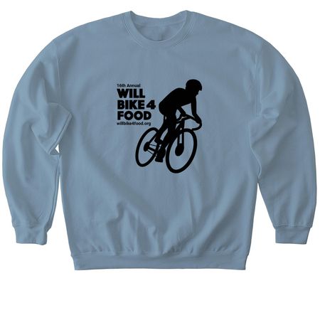 Will Bike 4 Food- Cyclist 2026, a Stone Blue Softstyle Crewneck Sweatshirt
