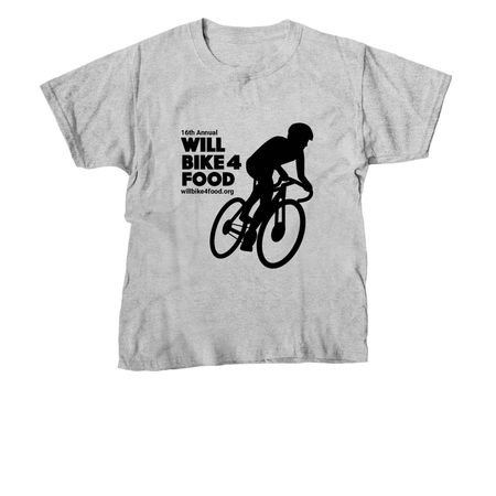 Will Bike 4 Food- Cyclist 2026, a Sport Grey Youth Unisex Tee