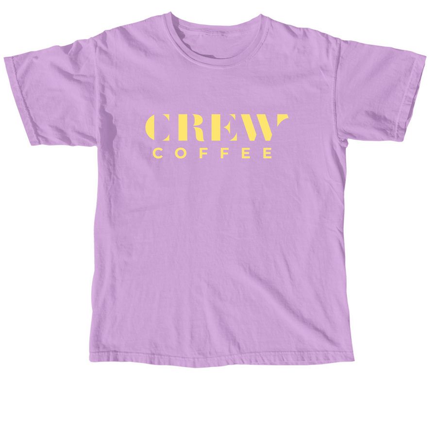 YELLOW Crew Logo & Trolley, a Neon Violet Comfort Colors Unisex Tee