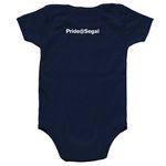 Pride@Segal 2026 Dark Background Baby Onesie, a Navy Infant Onesie (back-view)