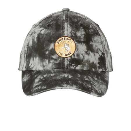 Something on your head, a Black Printed Tie Dye Baseball Hat