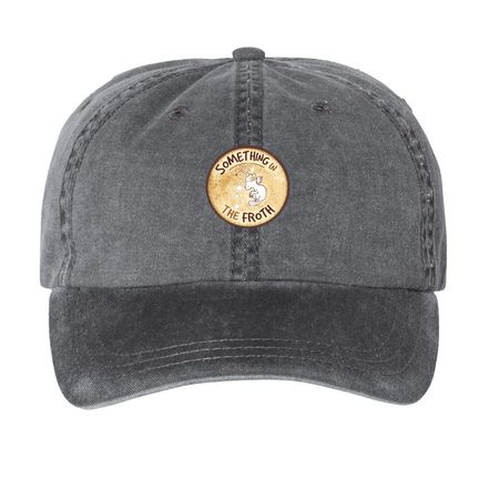 Something on your head, a Black Printed Pigment Dye Baseball Cap