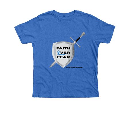 Faith Over Fear, a Heather True Royal Premium Youth Tee