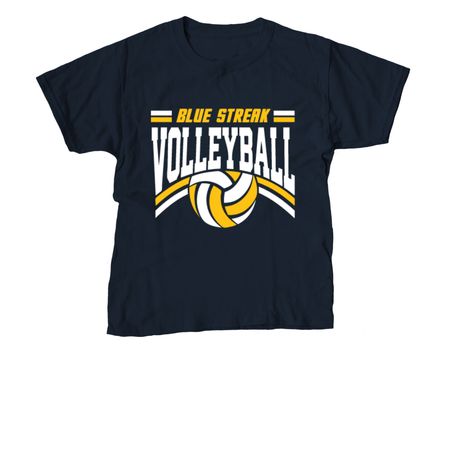 Blue Streak Volleyball - 2026, a Navy Youth Unisex Tee