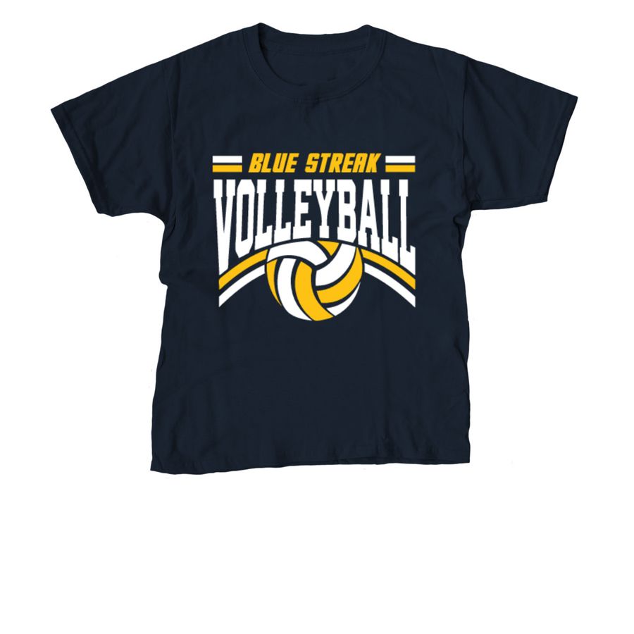 Blue Streak Volleyball - 2026, a Navy Youth Unisex Tee