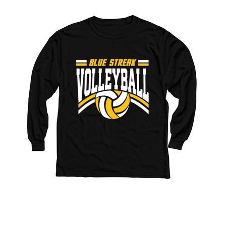 Blue Streak Volleyball - 2026, a Black Youth Long Sleeve Tee