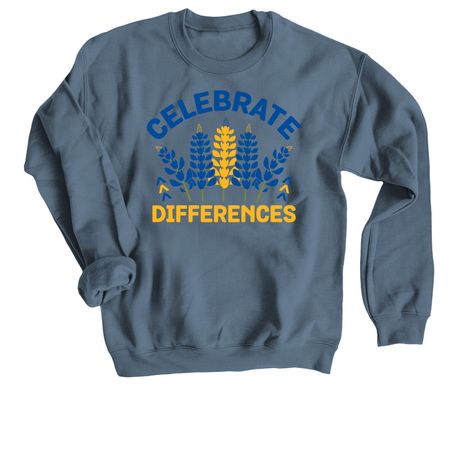 Celebrate Differences (Youth & Adult), a Indigo Crewneck Sweatshirt