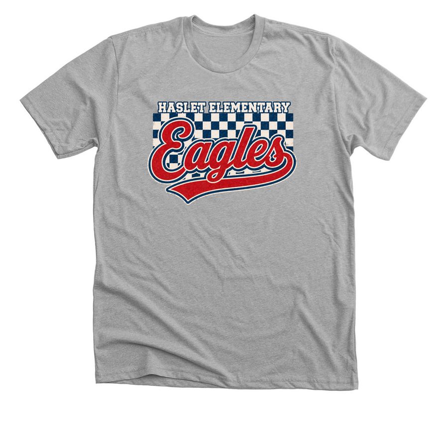 Haslet Checkers, a Athletic Heather Premium Unisex Tee