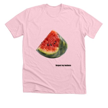 History of the First Business, a Heather Pink Premium Unisex Tee