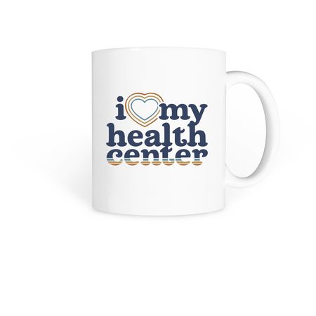 I Love My Health Center Mug, a White Coffee Mug