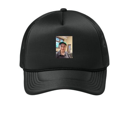 The Classic Hat, a Deep Black Printed Foam Trucker Hat