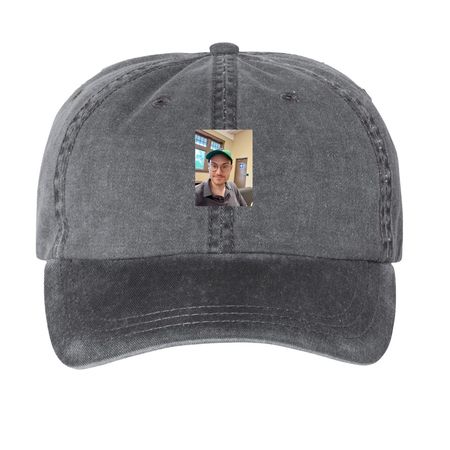 The Classic Hat, a Black Printed Pigment Dye Baseball Cap